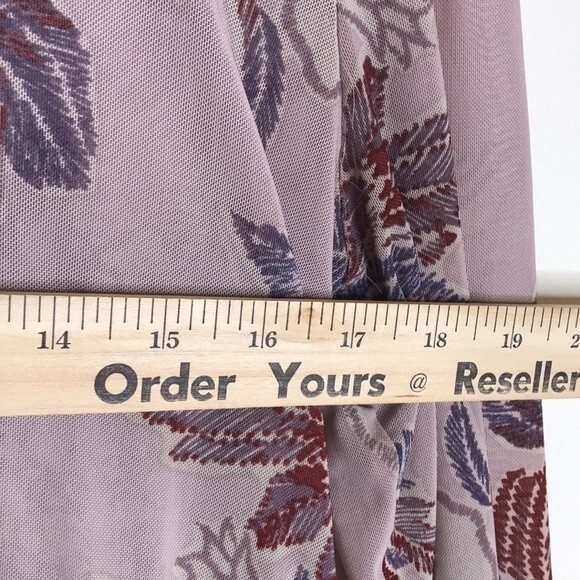 Knox Rose Floral Blouse Boho Peasant Top Ruffles Bell Sleeves Beige Pink Size S - Picture 9 of 12